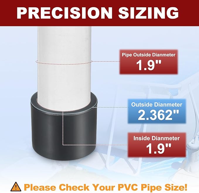 1Pcs 1 1/2" PVC External End Cap Fitting, SCH80 Furniture Grade PVC Pipe Plug Adapter, Pipe Cover Fittings for DIY Project, Irrigation System, Plumbing Framework, Garden Structures