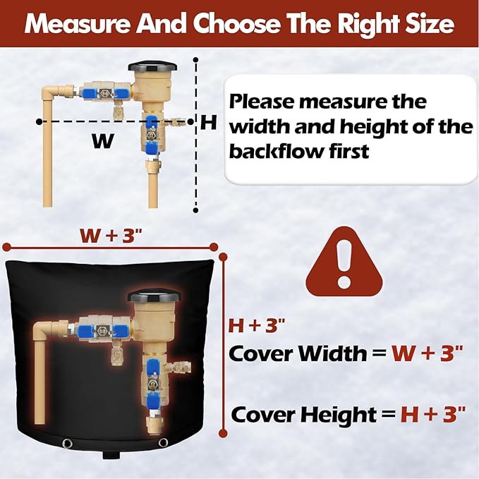 SUNICO Backflow Preventer Insulation Cover (5°F) - 5-Layer Upgrade Insulated Design Sprinkler Covers for Outside,40" W X 36" H, Backflow Insulation Cover for Sprinkler Valve ,Winter Freeze Protection