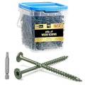 #10 x 4” Deck Screws, 500Pcs Star Drive Wood Screws, Rust Resistant Timber Screws for Timber/Log/Landscaping Wood, T25 Star Bit Included, Green