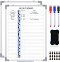 Lincia in and Out Magnetic Dry-Erase Board 24" x 18" Aluminum Framed White Board with Lines 33 Names with Magnetic Dry-Erase Marker, Eraser, and 35 Magnets Wall-Mounted for Office Employee