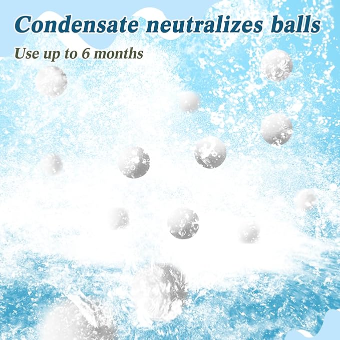Leumoi Refill Condensate Neutralizer 9-10 mm Condensate Neutralizes Balls Acidic Water Increases Alkalinity Waste Liquid Neutralizer Condensing Water Heater Neutralizer Filler (1 Bag,3.3 Lbs)