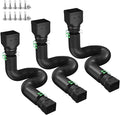 Rain Gutter Downspout Extensions, Downspout Extender for Rainwater Drainage Flexible, Down Spout Drain Extension Pipe and Extendable from 21 to 66 Inches (3 Pack, Black)