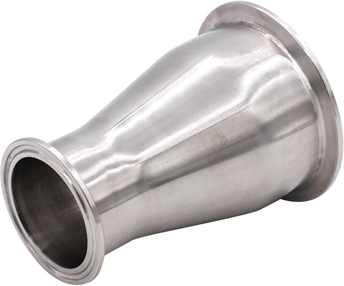 DERNORD Sanitary Fitting Reducer Fitting SUS304 Tri Clamp Ferrule Style 3" Tube OD to 2" Tube OD