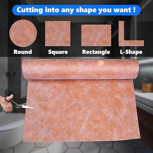 Waterproof Membrane 23.6mils/0.6mm Thickened 3.3ft x 98.4 ft / 325 Sq Ft Tile Underlayment Waterproofing Membrane PE Fabric for Shower Walls, Bathroom Flooring, Wet Room, Tile, Sauna, Steam Room