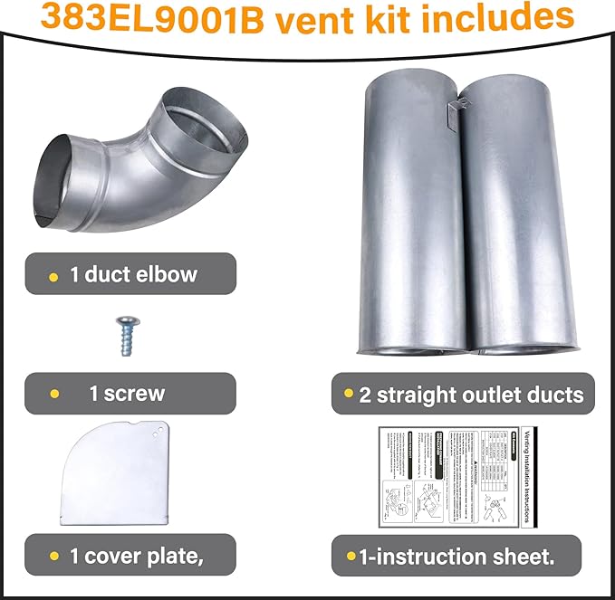 Upgraded 383EEL9001B Dryer Venting Kit Assembly Compatible with LG Kenmore Sears, Replaces 3911EZ9131X 1266802 AH3575086 EA3575086, AP4438852, PS2438605, EAP2438605, Adjustable