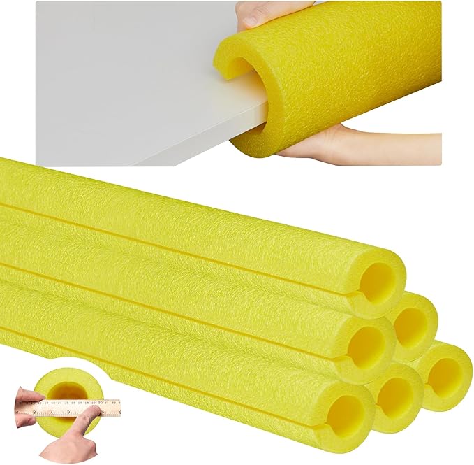 Hanaive 2 Pcs 40 Inch x 4. 1 Inch Jumbo Pool Noodles Bulk Large Swimming Foam Noodles for Floating Craft Projects Pre Slit Clamp Foam Protection Padding Bumper(Yellow)