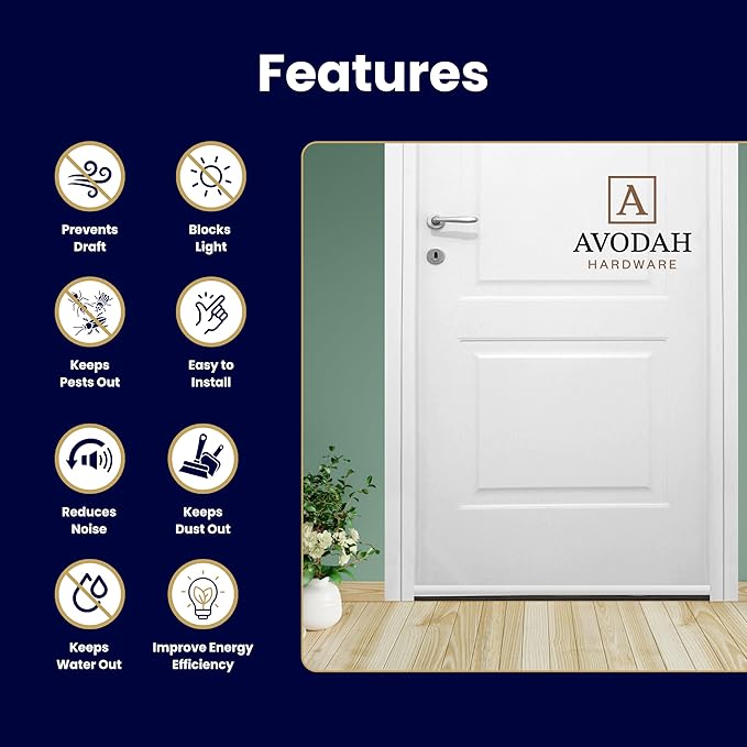 42 Inch White, Adjustable Double Bubble Door Sweep for Exterior Doors, Under Door Seal with Drip Edge and Punched Drainage Channel, Pre-notched for Weatherstripping, Trim-to-Fit, Paintable Screw Cover