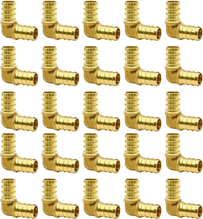 25 Pack 1/2“ PEX Fittings, Brass Fitting for PEX Tubing Pipe