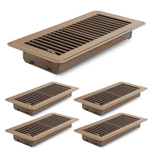 4Pcs Floor Vents Floor Registers 4x12 Inch, Heavy Duty Metal Hot Air Vent Covers 4x12 Inch with Rust-Proof Finish for Home Heater Floor Vent Grilles and Vents