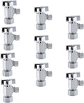 (10-Pack) Cyrret Angle Stop Shut off Valve 1/4 Quarter Turn 5/8" OD (1/2" Nominal) Compression Inlet X 3/8" OD Compression Outlet Chrome Plated Brass