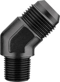 EVIL ENERGY 12AN Male Flare to 1/2" NPT Pipe 45 Degree Fitting Adapter Aluminum Black
