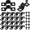 Swpeet 25Pcs 8mm Two Hole U Bracket Clamp with 50Pcs Self-tapping Screws Kit, U-Clamps, Metal Pipe Clamps, Pipe Strap Clamps, Conduit Tension Clips for Fixing Pipe or Cable