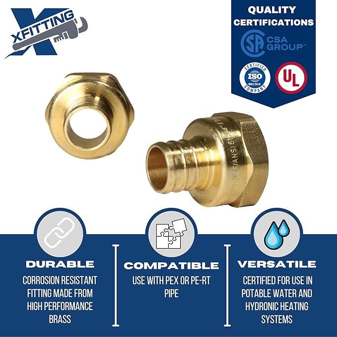 XFITTING 3/4 inch Pex x 3/4 inch Female NPT Adapter, 23-4-2=5X, 5 Pieces