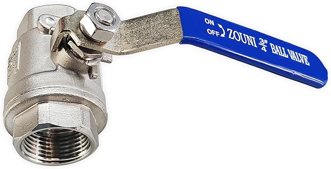 3/4 Inch Ball Valve, Premium 304 Stainless Steel Full Port Forged NPT Ball Valve for Water Oil and Gas with Long Handle Shut Off Switch, 1000 WOG (1, FNPT x FNPT 3/4")