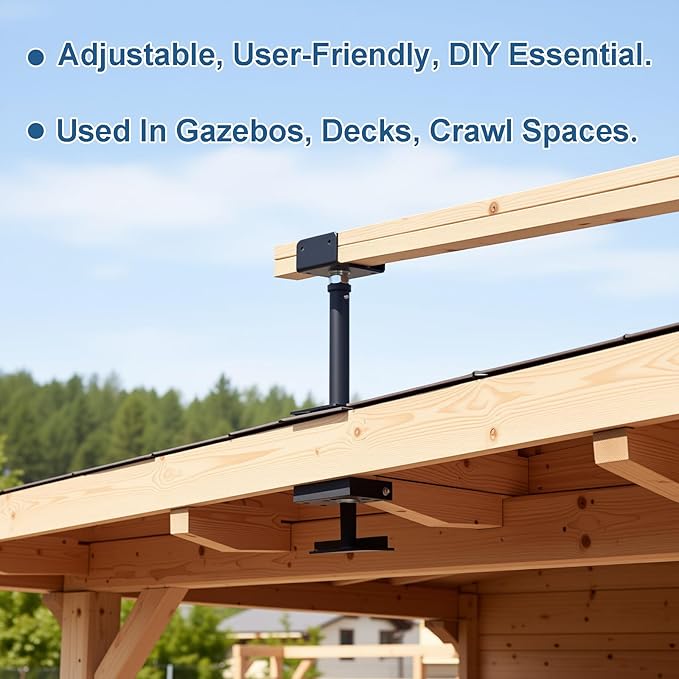 2 Pack U-Shaped Floor Jack, Heavy Duty Adjustable Steel Telepost with U-Head for 4x2, 4x4, 4x6 Joists, 9-13 Inch Adjustment Range, Screw Jack Post for Beam Support & Leveling