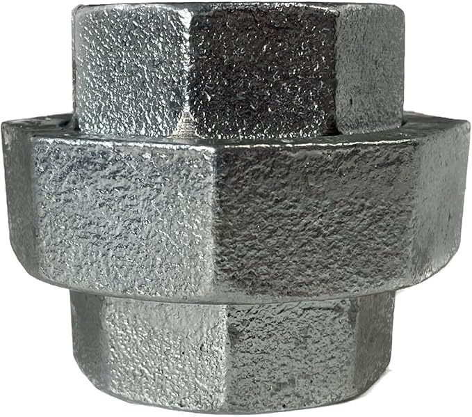 2 Pack BMI 1-1/2 Inch NPT Galvanized Union, 150#, UL/FM