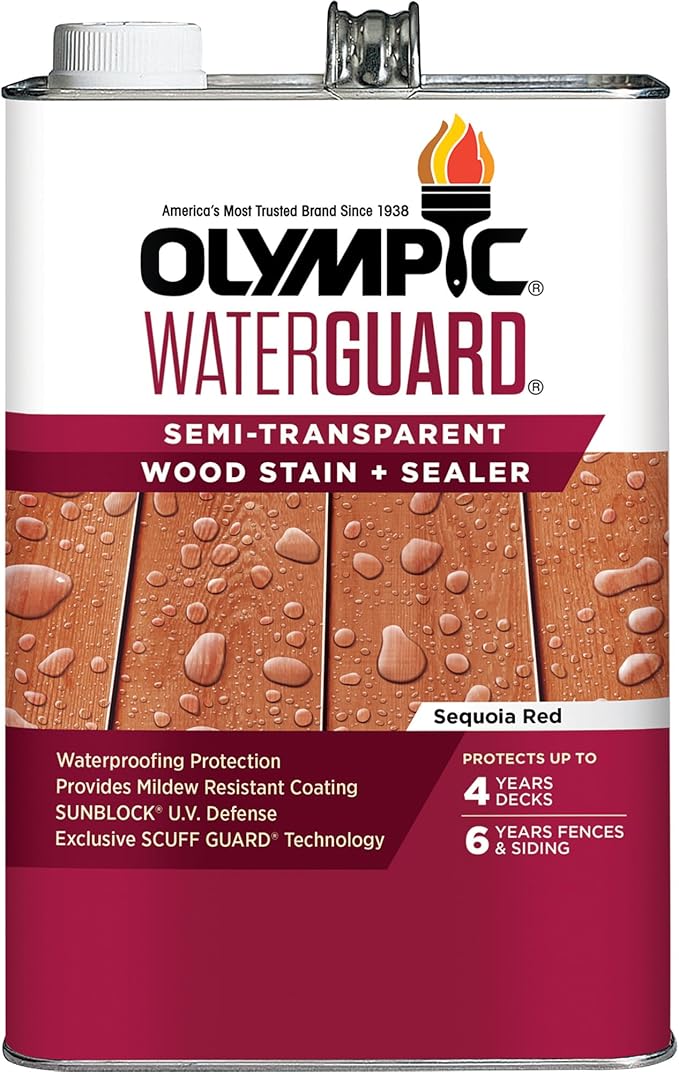 Olympic WaterGuard 1 gal. Sequoia Red Semi-Transparent Wood Stain and Sealer