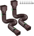 Rain Gutter Downspout Extensions, Downspout Extender for Rainwater Drainage Flexible, Down Spout Drain Extension Pipe and Extendable from 21 to 66 Inches (2 Pack, Brown)