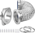 Magnetic Dryer Vent Coupling, Self-Connecting with Strong Magnetic Force, Easy to Install. Magnetic Dryer Vent Connection Kit, Comes with Clips and Screws (Silver)