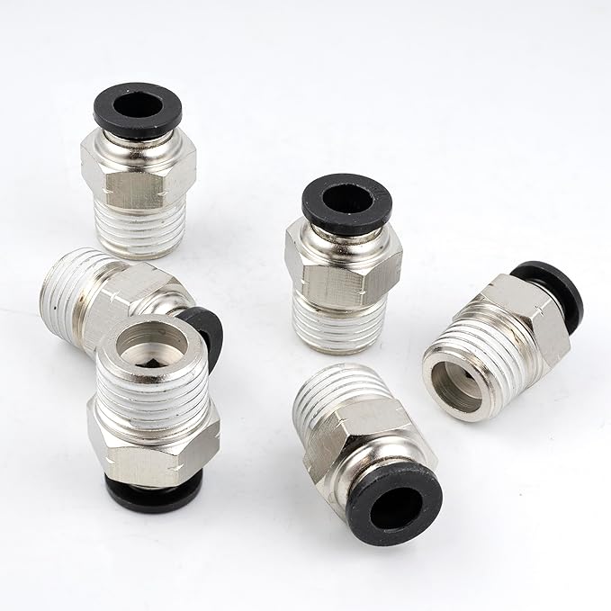 Yoebor Pneumatic Push to Connect Fitting Male Straight 1/4" Tube OD x 1/4" NPT Male Adapter (Pack of 10)