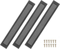 PATIKIL 16 x 2 Inch Door Air Vent Cover, 3 Pcs Aluminum Grille Ventilation Cover Louvered Diamond Hole with Mounting Screws for Cabinet Wardrobe Ceiling Door, Black