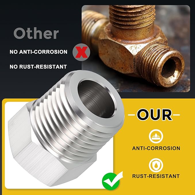 METALLIXITY 1PCS 1" Male NPT x 3/4" FeMale NPT Thread 304 Stainless Steel Hex Bushing Extension Tube Adapters Convert for Water Tub Spout/Shower