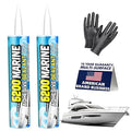 5200 Marine Sealant for Boats & RVs-Fast-Cure (30 Mins), Waterproof, UV-Resistant, High-Bond Adhesive Sealant for Hulls, Decks, Fiberglass, Wood & Metal-Eco-Friendly, Low Odor, with Gloves&Nozzle(2)