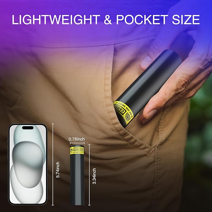 COSOOS 2 Pack UV Flashlight, 365nm USB Rechargeable Black Light Flashlight, Mini Handheld Detector for Dog Cat Urine, Pet Stains, Scorpions, Resin Curing