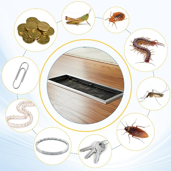 SHENLIU 20Pcs 4 x 10 Inch Floor Register Cover Trap, Floor Air Vent Cover Screen for Home Air Vent Filters Mesh Filters Net Trap Keeps Pet Hair, Food Out