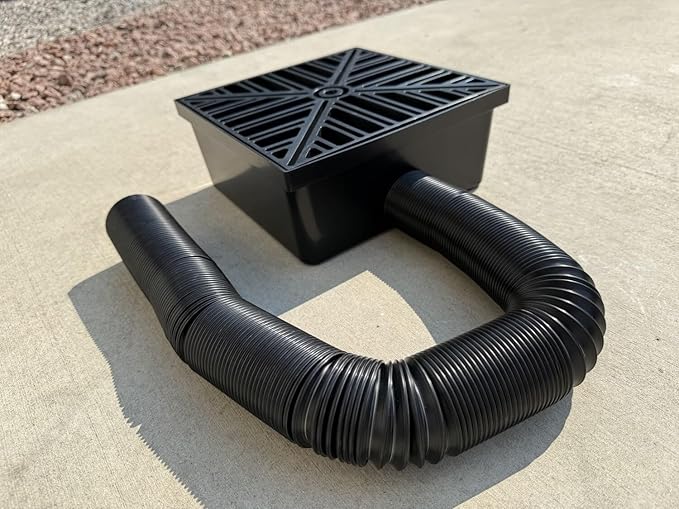 10" x 10" Catch Basin with Flexible Drain Pipe – Outdoor Drainage System - Sandbaggy (10x10, 10, Count)