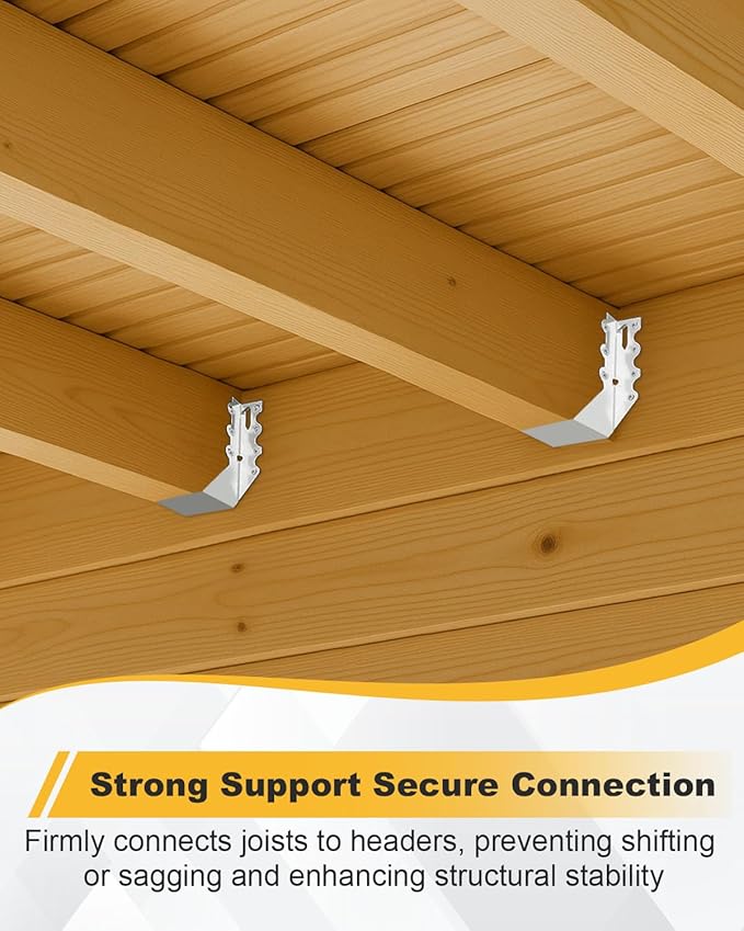 25 Pcs 2x6 Joist Hangers for Wood, 20 Gauge Galvanized Face Mount Joist Hangers, Heavy Duty Hurricane Ties for Rafters Roofs Decks Floors Ceilings