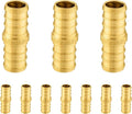 Pack of 10 Foskan 3/4 Inch PEX Straight Coupling,Brass Crimp Fittings for PEX Tubing Pipe