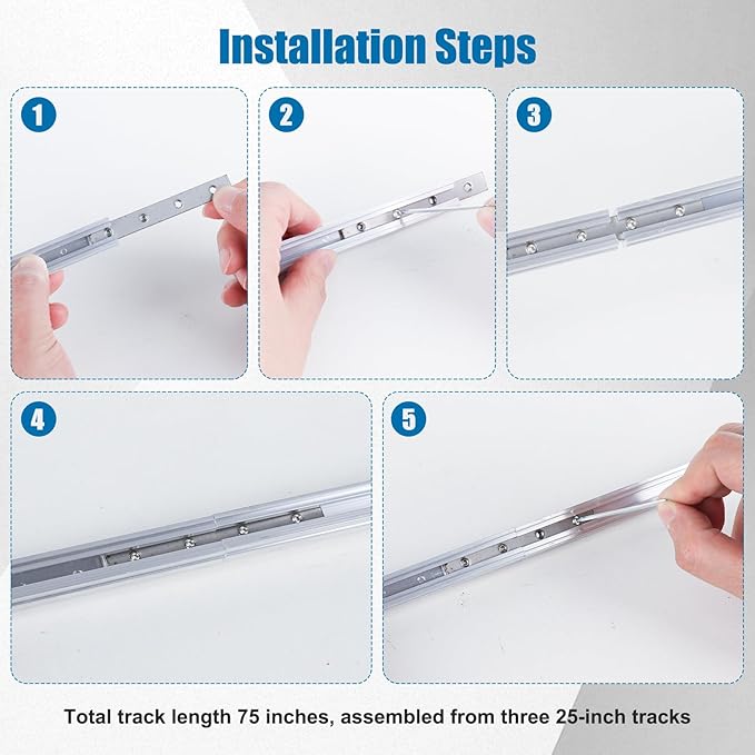 Aluminium Sliding Screen Door Track, Screen Door Track Repair,Sliding Door Track Replacement,Sliding Door Bottom Track, Terrace Screen Door Guide- Silvery Aluminium Alloy (75 Inch)