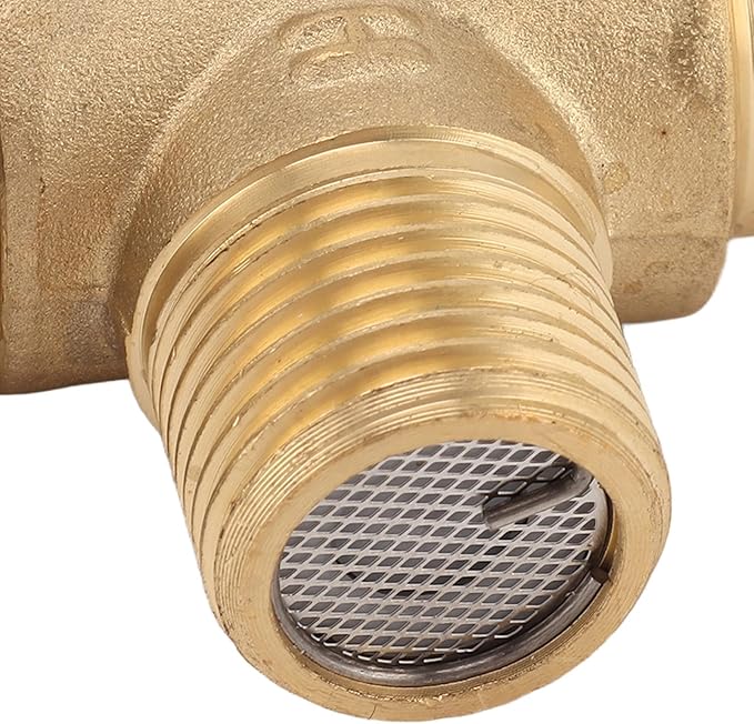 Asixxsix Thermostatic Mixing Valve, Brass Shower Mixing Valve, Hot and Cold Water Temperature Control for Basin Bathroom, Brass Plumbing Fitting
