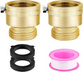 2 PCS Brass Vacuum Breaker Set 3/4 Inch GHT Lead-Free Compliant Brass Anti-Siphon Bib Valve for Vacuum Breaker Outside Faucet RV Hose Connection Backflow Preventer Connector with Tape、Extra washers