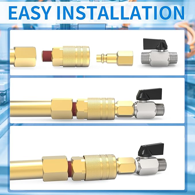 ChillWaves Brass Mini Ball Valve, Shut Off Switch Ball Valve 1/2" NPT Male x 1/2" NPT Male Thread Pipe Fitting(4-PACK)