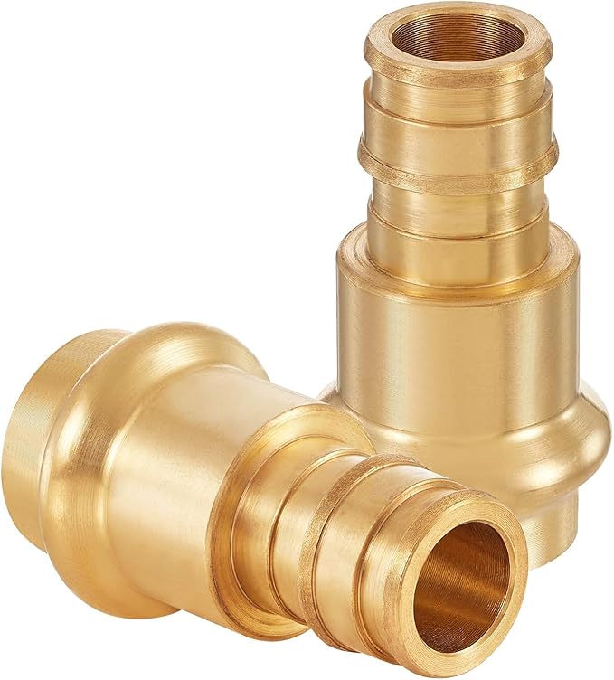 100-Pack HeSun Copper Press Fitting Adapter,3/4" PRESS X 3/4" PEX-A Expansion F1960 Coupling, LF Brass(PEX1960185-100)