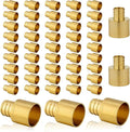 (50-Pack) PEX Fittings, Pex 3/4"x1" Female Sweat Copper Adapter, Brass Crimp Fittings, for PEX Tubing Pipe Plumbing, ASTM F1807(PEX1807135-50Pack)