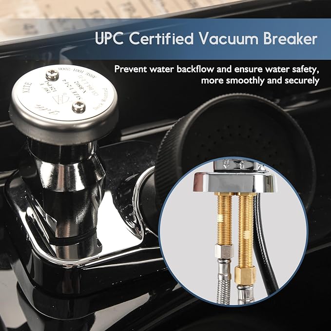 LukLoy Salon Shampoo Bowl Faucet Vacuum Breaker Kit with Shampoo Bowl Hose and Sprayer Replacement Part for Shampoo Bed,Hair Salon Sink Faucet Sprayer Hose Set