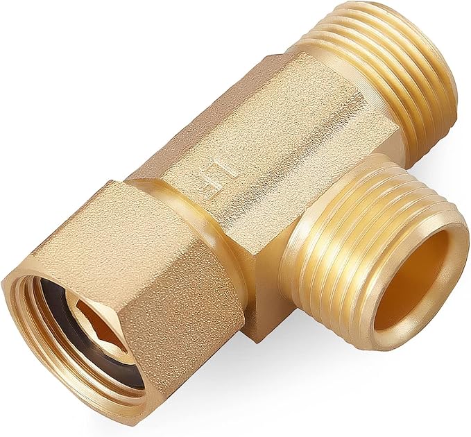 Lead-Free 1 PCS Brass Angle Stop Add-A-Tee Valve 3/8" Female by 3/8 Inch by 3/8-Inch Male T Extender Water Compression Easy Connect Tee (Pack of 1)