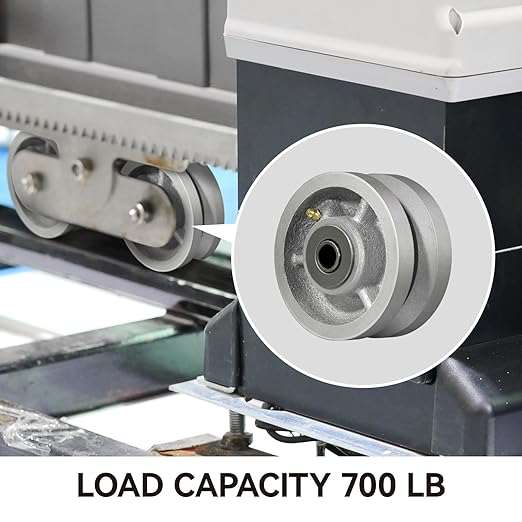 4" X 2" Sliding Gate Wheels, Cast Iron V Groove Wheel with Roller Bearing-700 lbs Capacity, Rolling Gate Wheels, Sliding Gate Casters, Gate wheels for Metal Tube Gate, Silver（4 Pack）