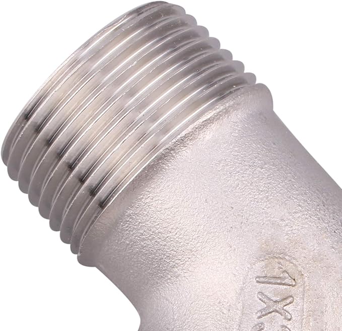 DERNORD 1 1/4" Hose Barb x 1" Male NPT Stainless Steel 90 Degree Elbow- Home Brew Pipe Fitting