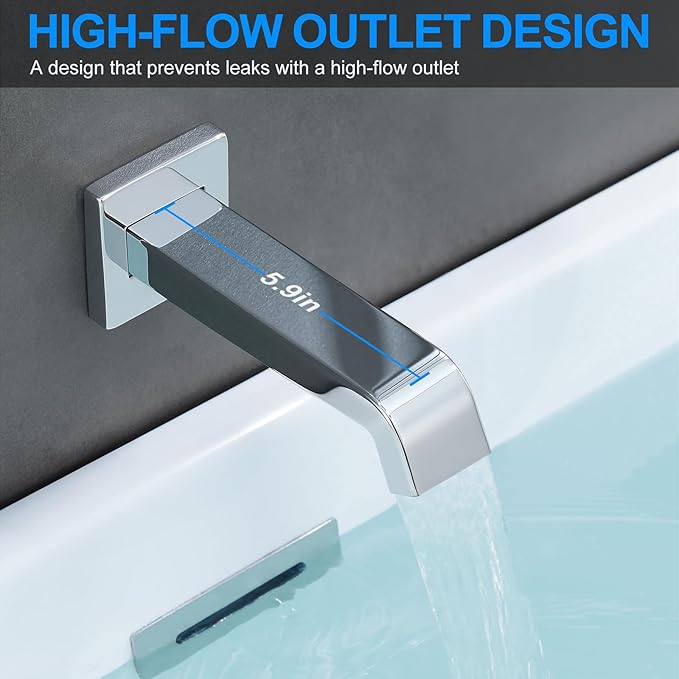 Bathtub Shower Faucet Set with Pressure Balance Valve, 12" Ceiling Mount Shower System with Tub Spout Multi-function Handheld Head Pressure Balancing Push Button Diverter Shower Trim Kit,Chrome