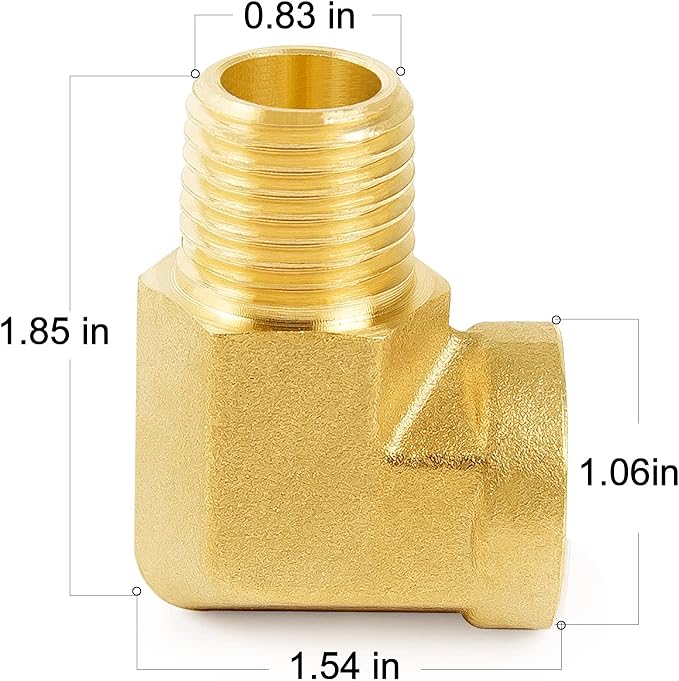 ChillWaves Brass Pipe Fitting, 90 Degree Barstock Street Elbow 3/8" NPT Female x 3/8" NPT Male Thread Adapter(2-PACK)