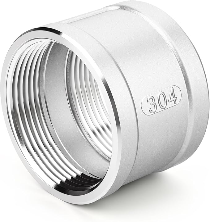 TAISHER 1PCS 304 Stainless Steel Cast Pipe Fitting, Coupling, 4" NPT Female Threaded