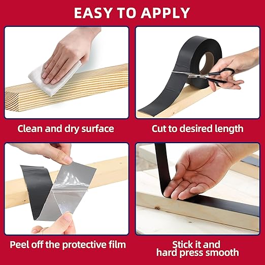Butyl Deck Joist Tape, 1-5/8" x 50' Joist Tape for Decking, 12 Rolls Waterproof and Anti-Corrosion Butyl Sealant Deck Tape Joist, Ideal for Roofs, Beams, RV, Outdoor Construction Use