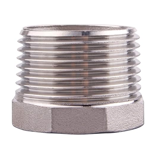 Reducer Hex Bushing 1" NPT Male 3/8" NPT Female Stainless Steel Reducing Flush Adapter Cast Pipe Fitting