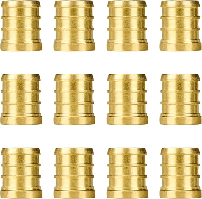 SUNGATOR Pex Fittings 3/4 Inch, 12-Pack 3/4" Pex Plug End Cap Fittings, No Lead Brass