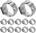 Kisangel 50Pcs Stainless Steel Pex Clamp Rings Single Ear Hose Clamps Adjustable Water Pipe Fittings for Plumbing and Pex Crimp Tools