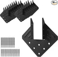 16 Pcs Hurricane Tie,14-Gauge(2mm) Heavy Duty Joist Hangers,Black Powder Coating Roof Brackets Fit 2X Truss to Rafter Connector for Roofing Trusses Wood Timber Connectors with Screws…
